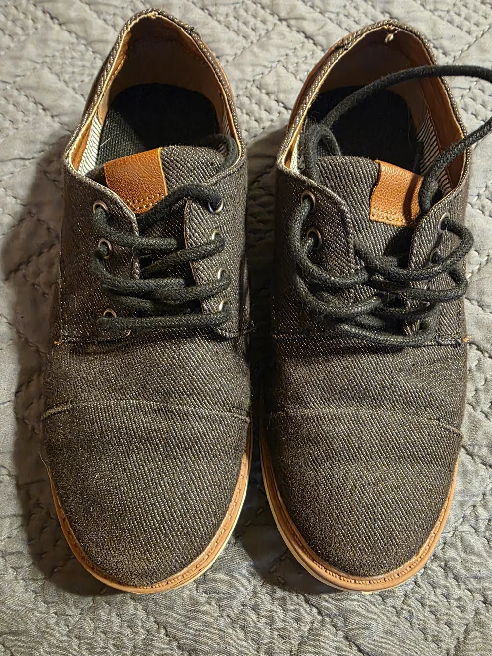 Boys SIZE 1 Casual Canvas Lace-Up Shoes